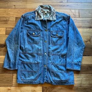 Vtg Stampede denim barn utility chore jacket.